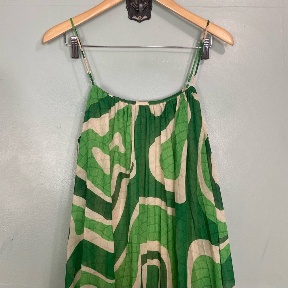 Farm Rio Tropical Boardwalk Maxi Dress Green Vacation Dress Medium - Picture 3 of 7